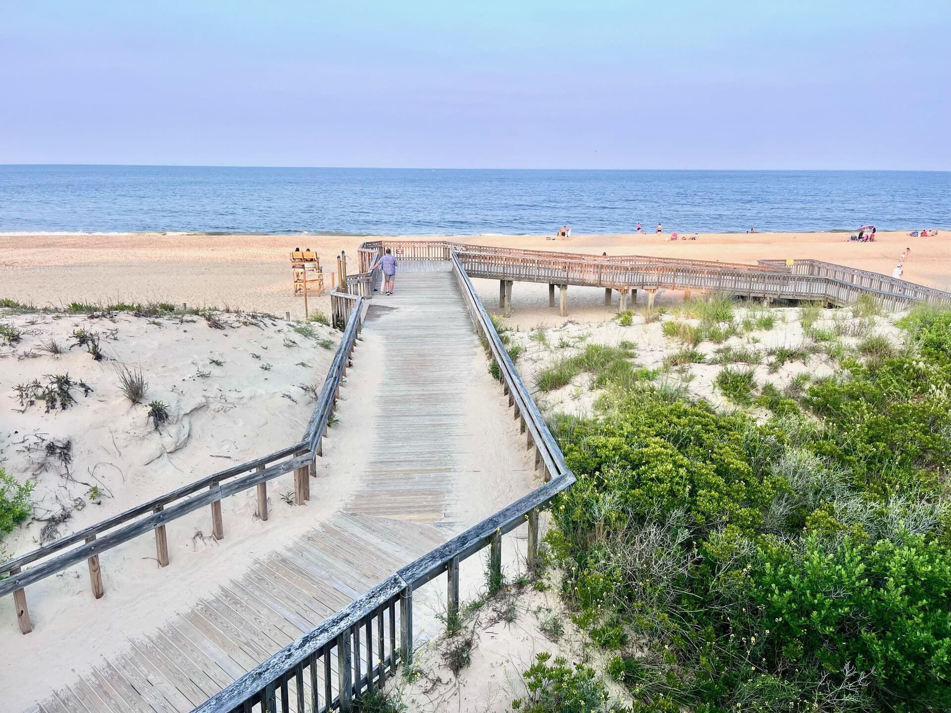 Wooden walkway to the shore